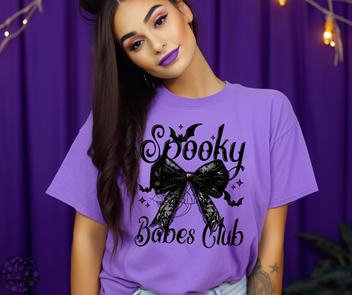 Spooky Babes Club Bow DTF Transfer