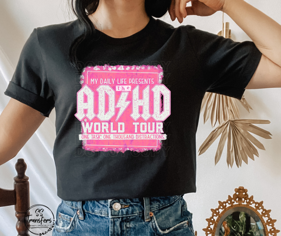 ADHD Tour Leopard Background (Two Color Options) DTF Transfer