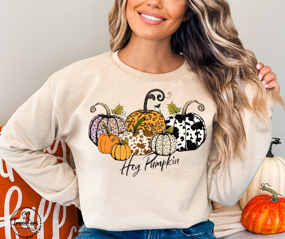 Hey Pumpkin Cowprint DTF Transfer