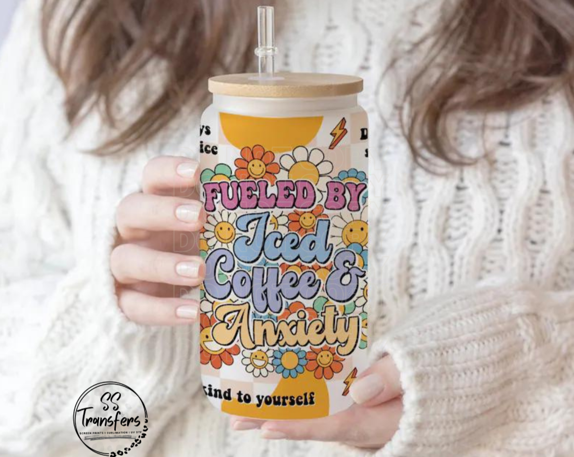 Iced Coffee and Anxiety Affirmations Libbey UV Wrap