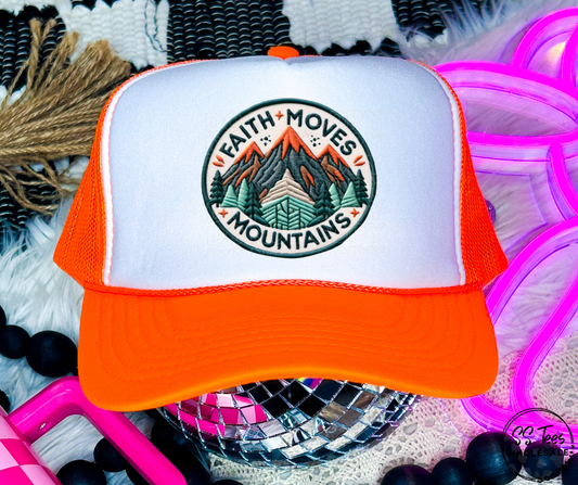 Faith Moves Mountains Faux Embroidered Hat DTF/Sub Transfer