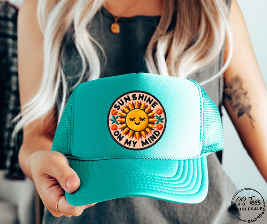 Sunshine on my Mind Faux Embroidered Hat DTF/Sub Transfer