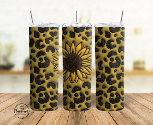 Inflated Sunflower Leopard Sub Tumbler Transfer