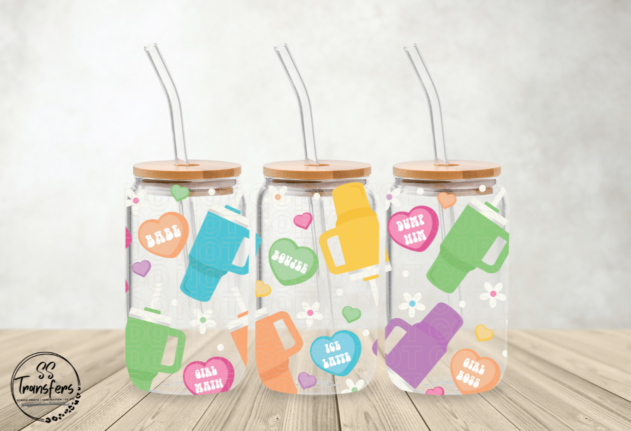 Candy Hearts & Tumblers Libbey UV Wrap