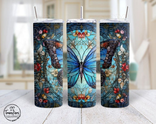Stained Glass Butterfly Sub Tumbler Transfer
