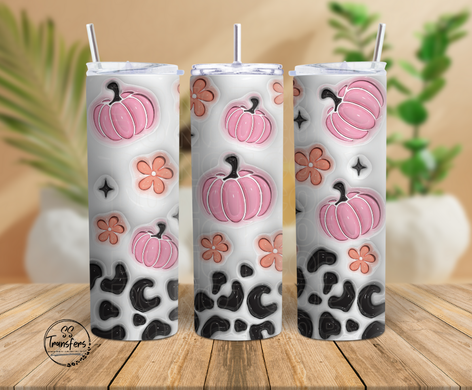 Inflated Pink Pumpkins Sub Tumbler Transfer