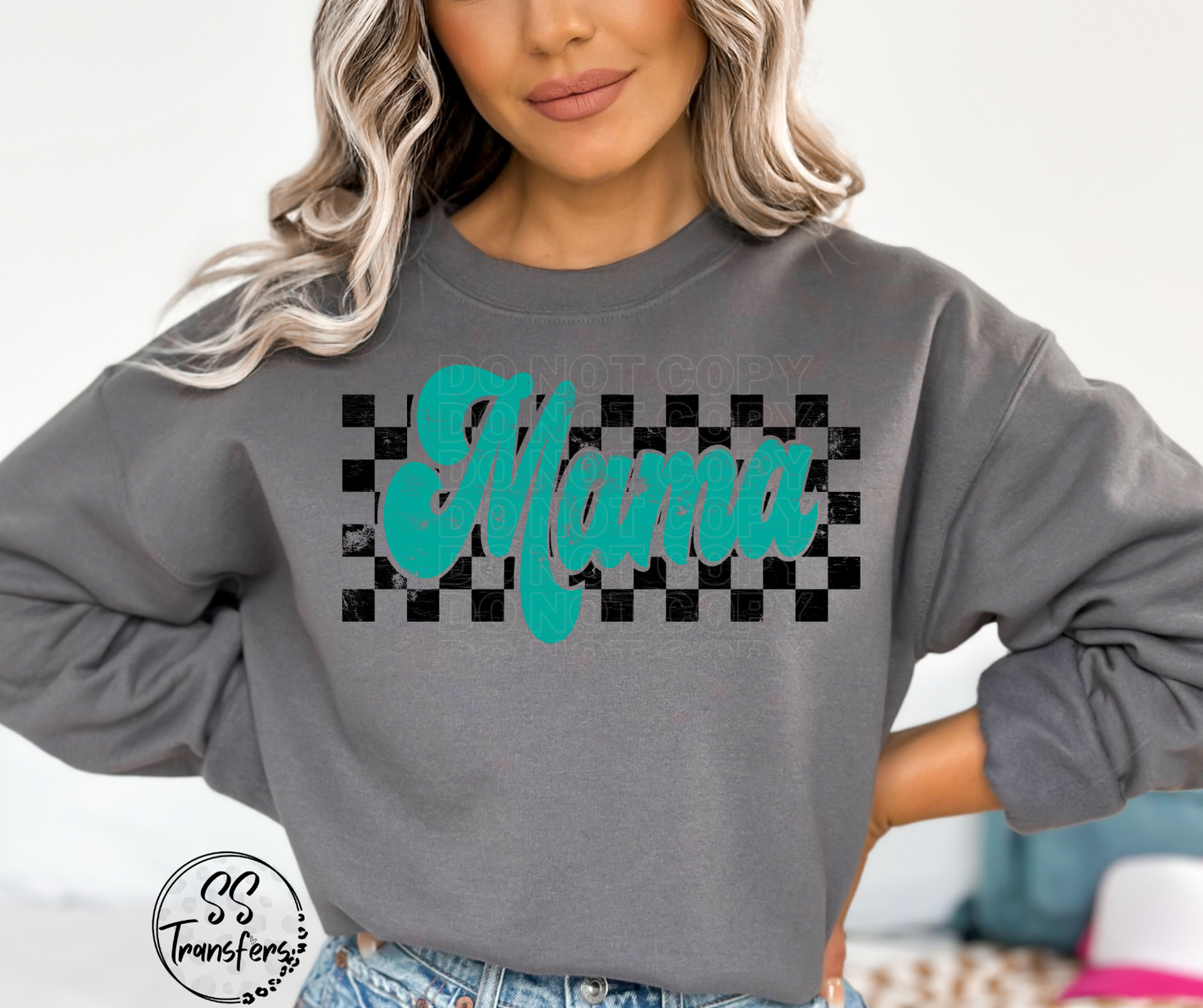 Checkered Mama (Multiple Colors) DTF Transfer