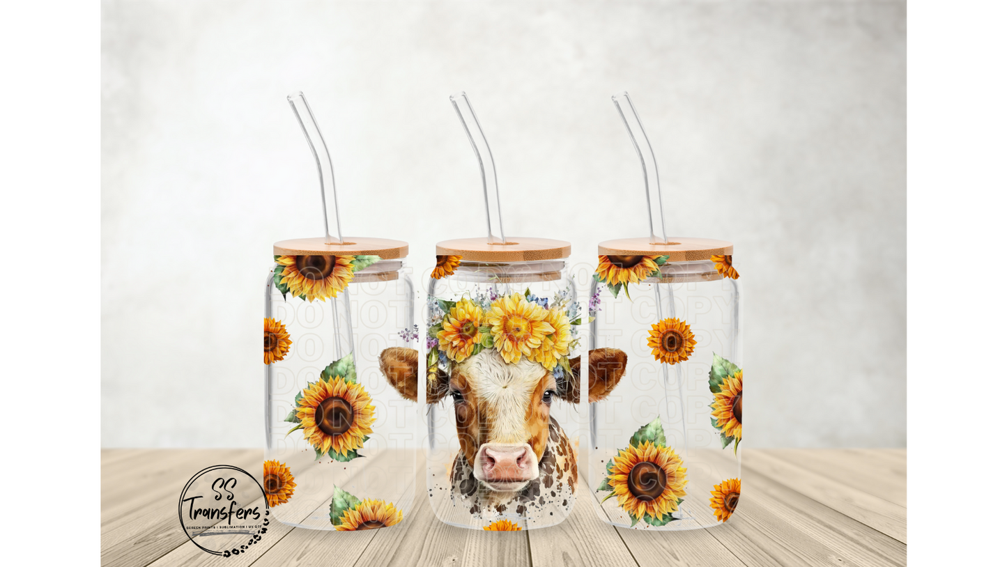 Sunflower Cow Libbey UV Wrap