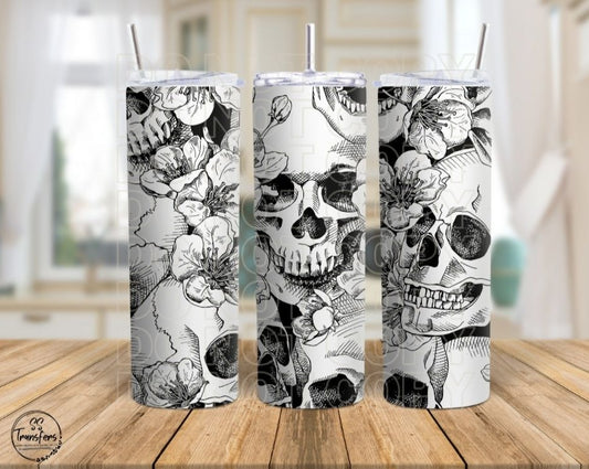 White Skulls Sub Tumbler Transfer