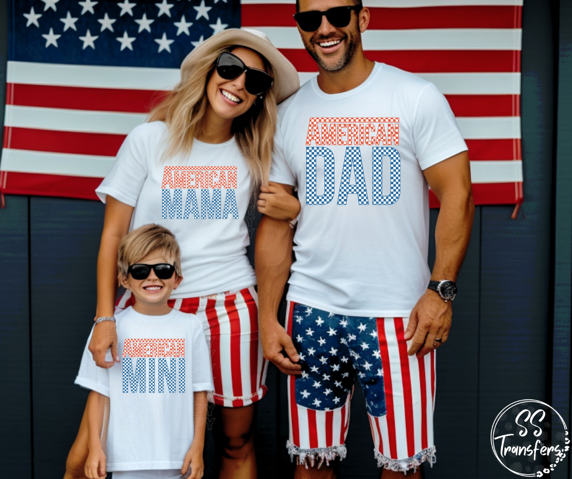 American Mom/Dad/Mini DTF Transfer