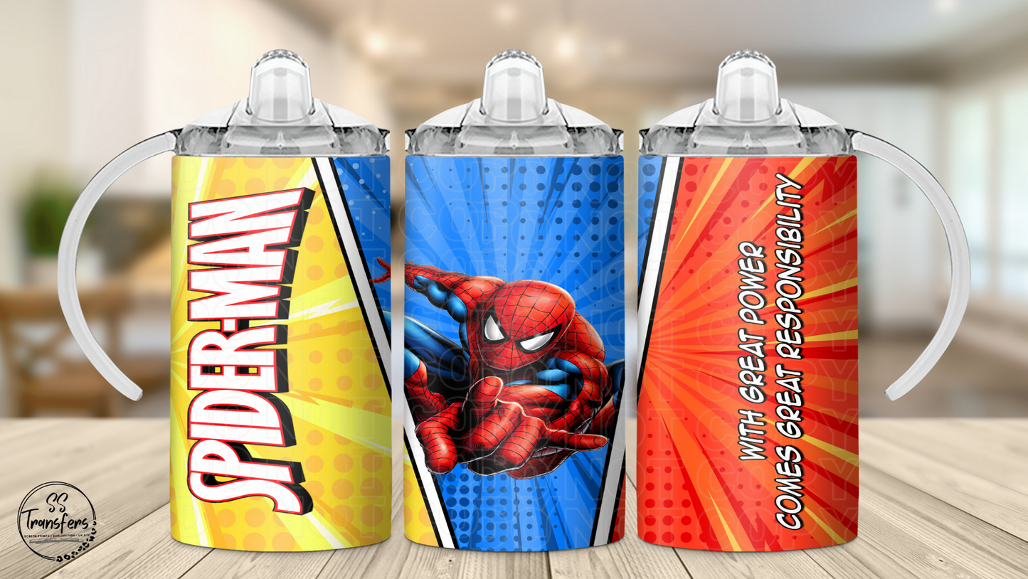 With Great Power Comes Great Responsibility 12oz Sippy/Flip Top Tumbler UV Wrap