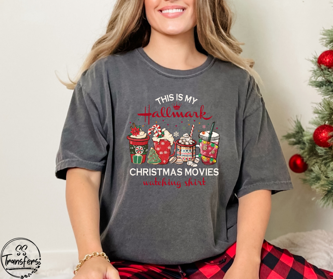 Christmas Movie Watching Shirt DTF Transfer