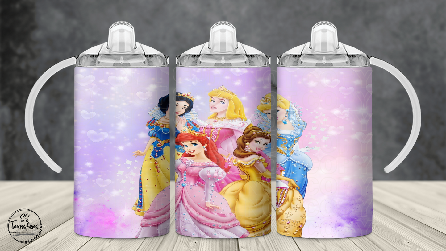 Princesses 12oz Sippy/Flip Top Tumbler UV Wrap
