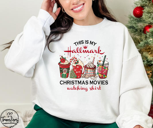 Christmas Movie Watching Shirt DTF Transfer