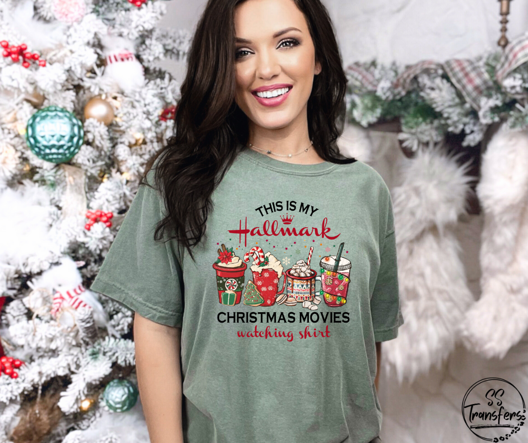 Christmas Movie Watching Shirt DTF Transfer