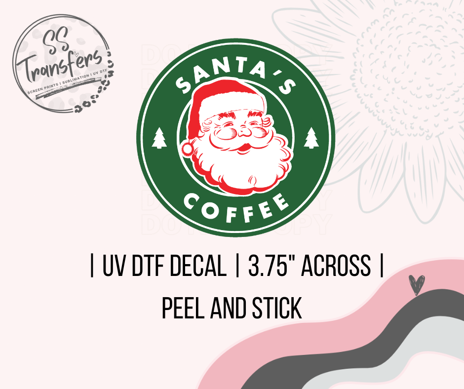 Santa's Coffee UV Decal