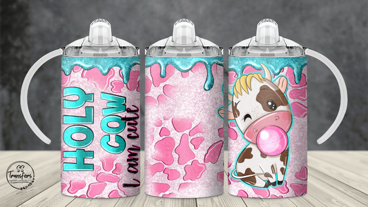 Holy Cow I'm Cute 12oz Sippy/Flip Top Tumbler Sublimation Transfer