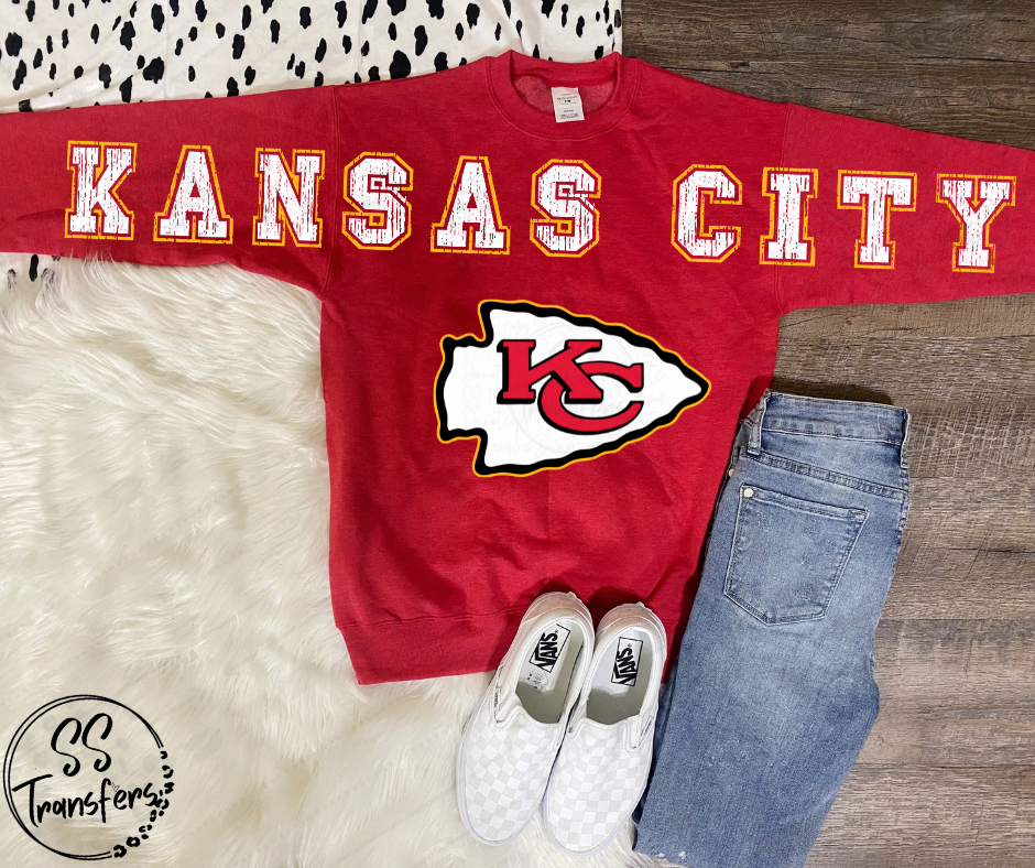 KC Oversized Distressed Letters *SS Exclusive* (multiple options) DTF Transfer