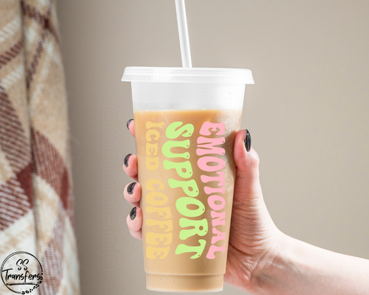 Emotional Support Iced Coffee UV Decal