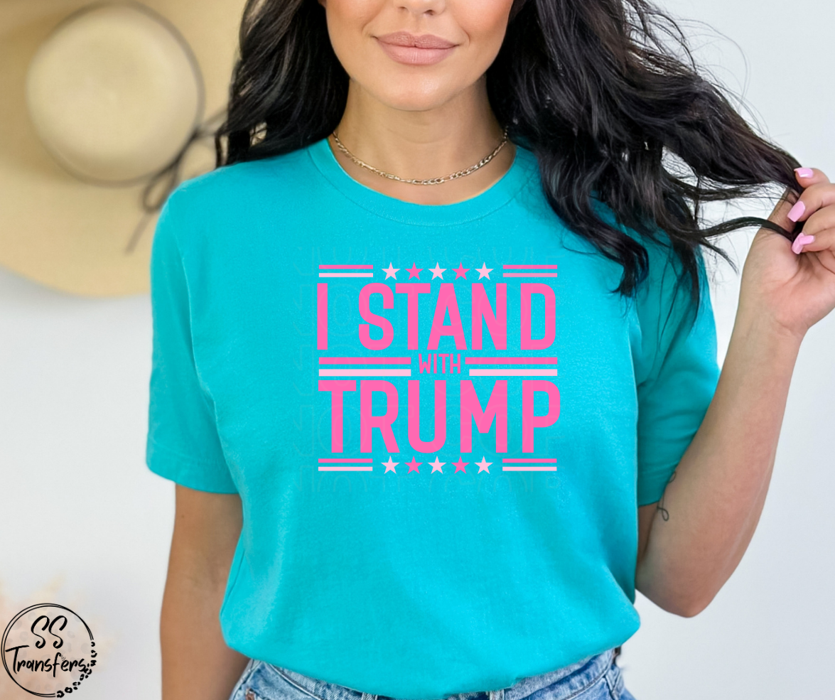 Pink Stand With Trump DTF Transfer