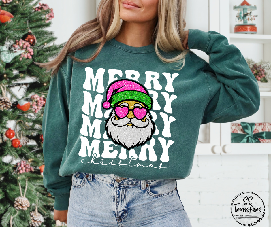 Merry Christmas Stacked (Multiple Colors) DTF Transfer