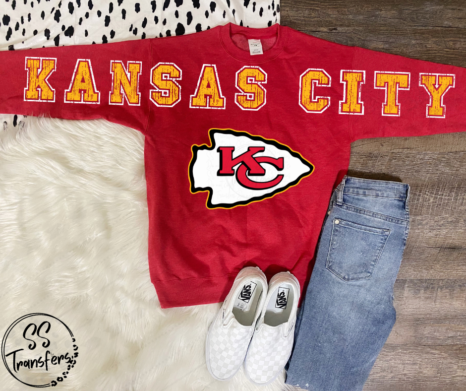 KC Oversized Distressed Letters *SS Exclusive* (multiple options) DTF Transfer