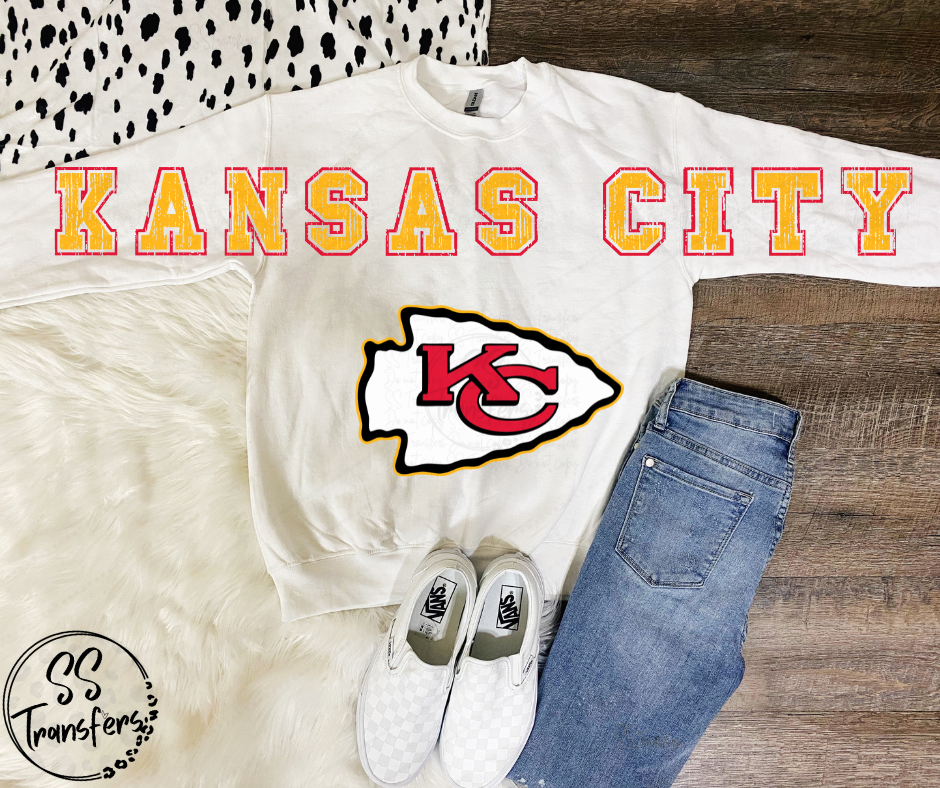 KC Oversized Distressed Letters *SS Exclusive* (multiple options) DTF Transfer