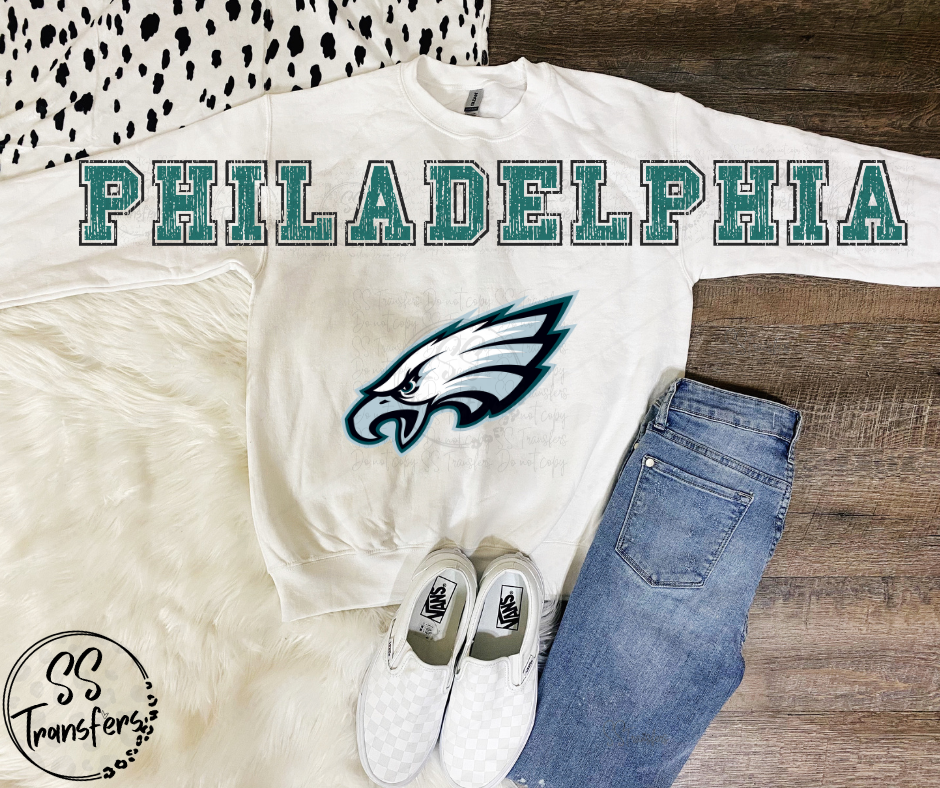 Eagles Oversized Distressed Letters *SS Exclusive* (multiple options) DTF Transfer