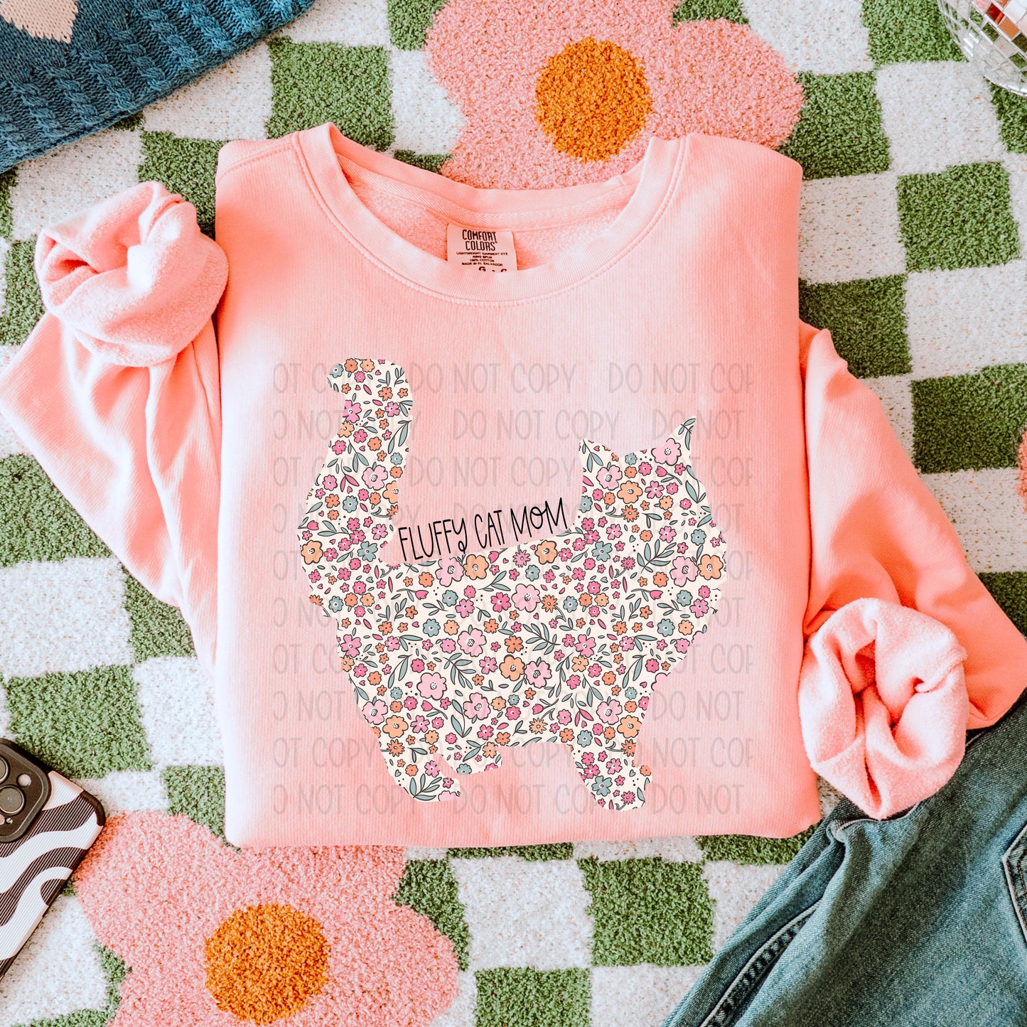 Cat Mom Floral (Multiple Choices) DTF Transfer