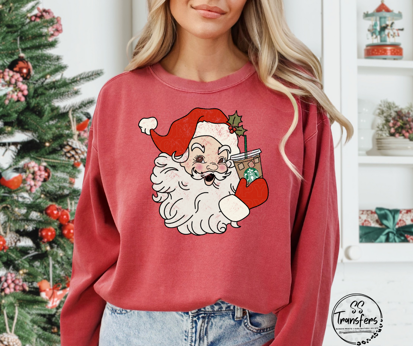 Santa and Drinks (Multiple Options) DTF Transfer