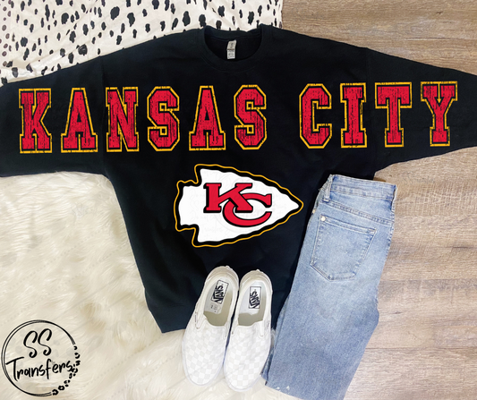 KC Oversized Distressed Letters *SS Exclusive* (multiple options) DTF Transfer