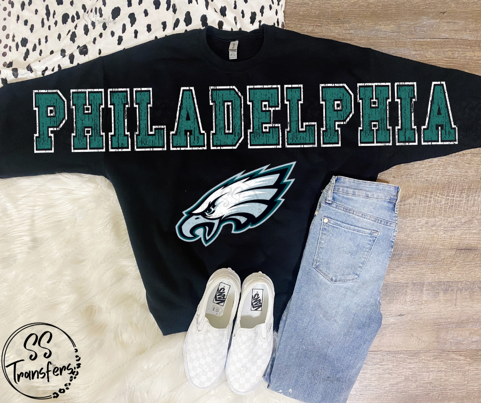 Eagles Oversized Distressed Letters *SS Exclusive* (multiple options) DTF Transfer