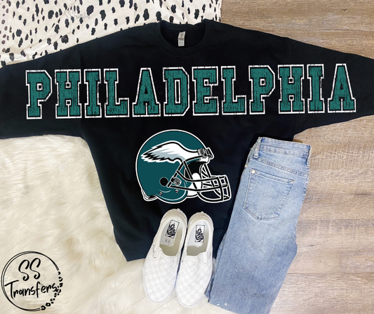 Eagles Oversized Distressed Letters *SS Exclusive* (multiple options) DTF Transfer