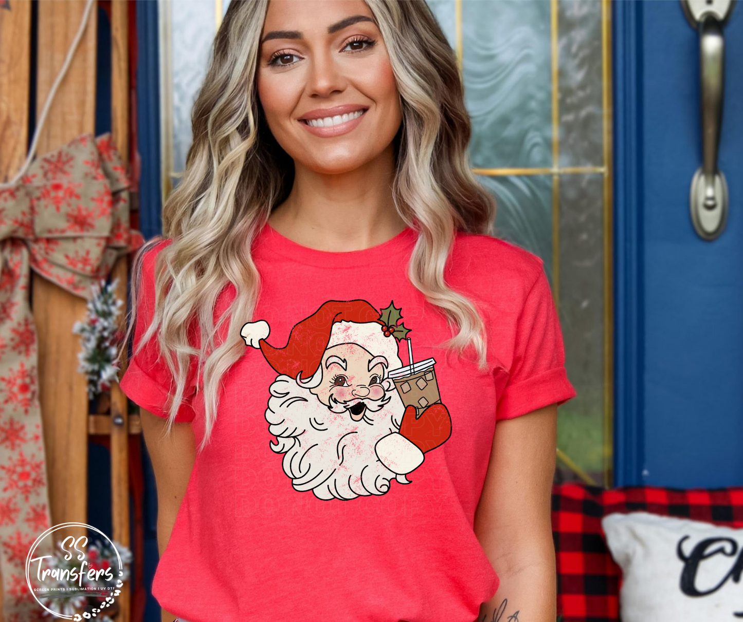 Santa and Drinks (Multiple Options) DTF Transfer