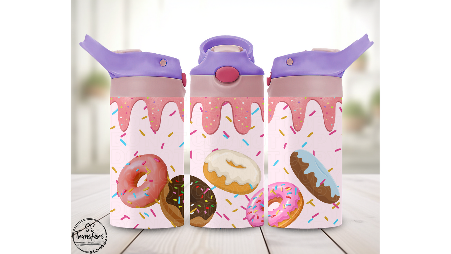 Donuts 12oz Sippy/Flip Top Tumbler Sublimation Transfer