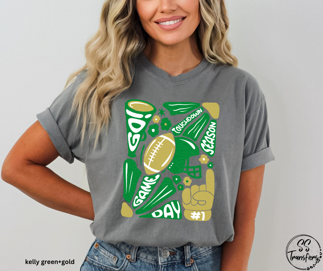 Game Day Floral Football (Multiple Color Options) DTF Transfer