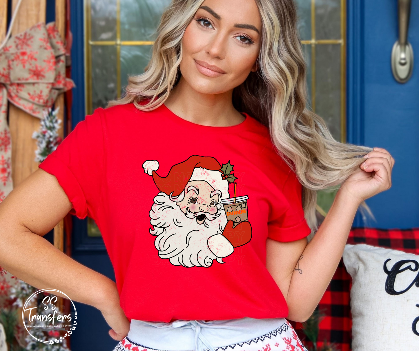 Santa and Drinks (Multiple Options) DTF Transfer