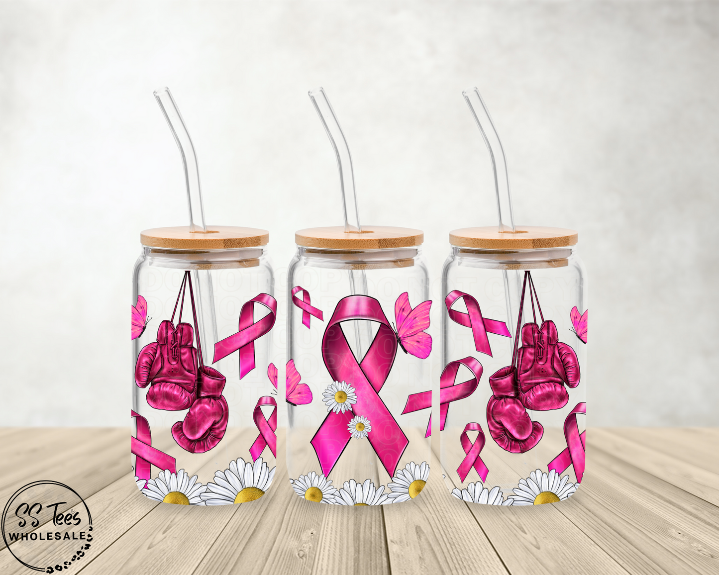 Fight Like A Girl Breast Cancer Awareness Libbey UV Wrap