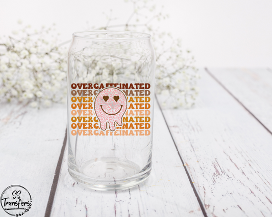 Over Caffeinated Smiley Drip UV Decal
