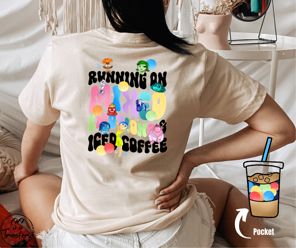 Mixed Emotions and Iced Coffee (pocket included) DTF Transfer