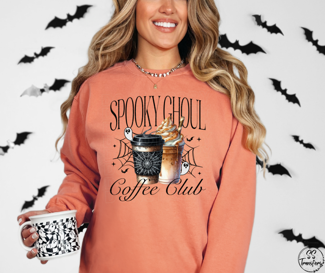 Spooky Ghoul Coffee Club DTF Transfer