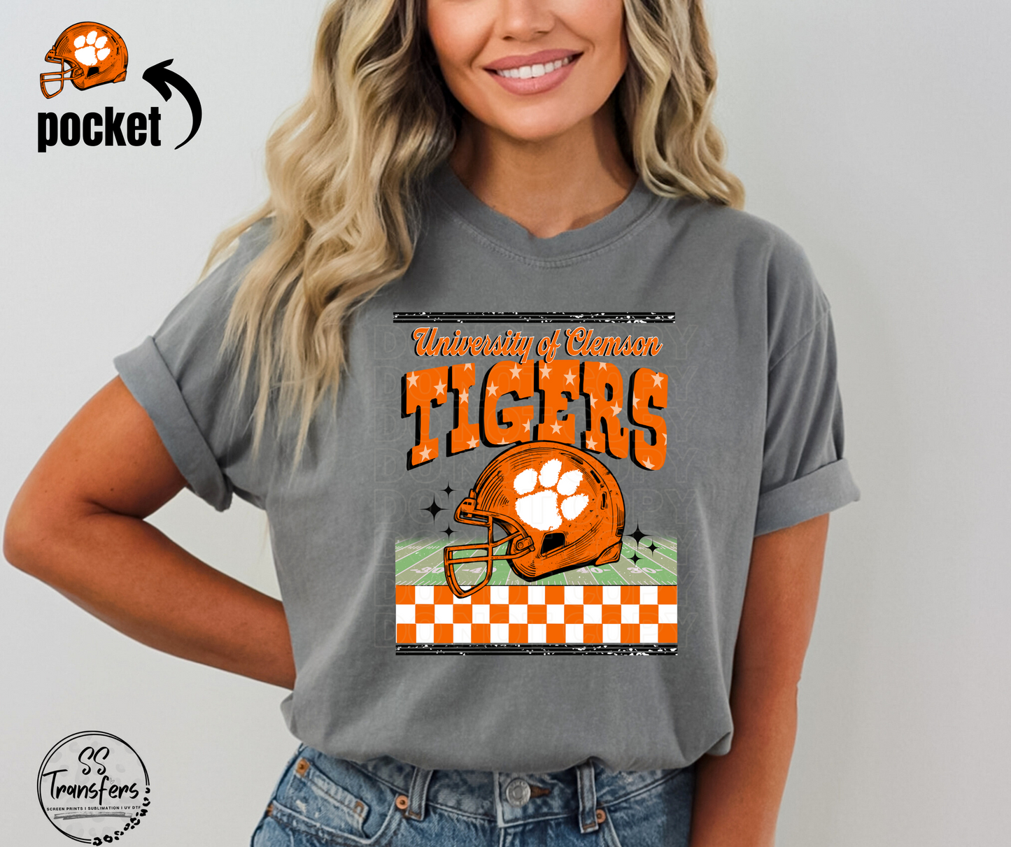 Checkered Tigers (Pocket Included) DTF Transfer