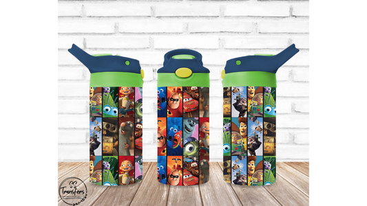 Animated Pictutes (Multiple Options) 12oz Sippy/Flip Top Tumbler Sublimation Transfer