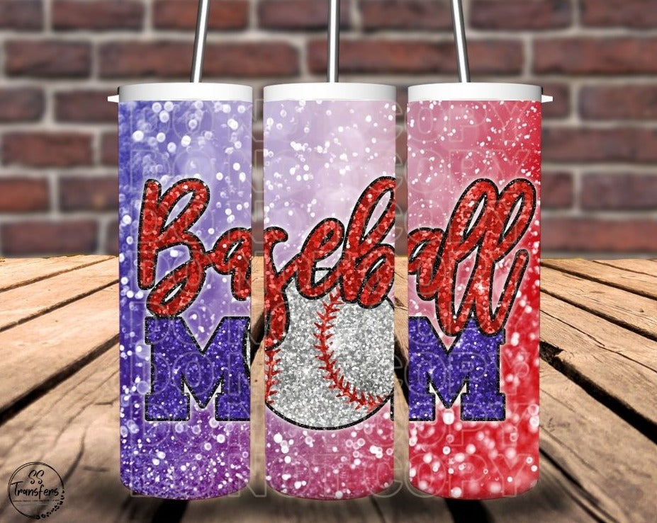 Glitter Baseball Mom Sub Tumbler Transfer