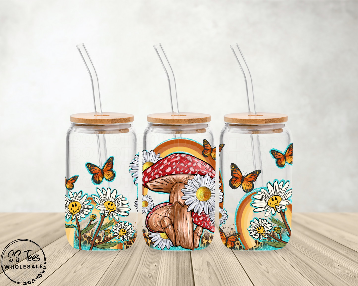 Mushrooms, Flowers, Butterflies Libbey UV Wrap