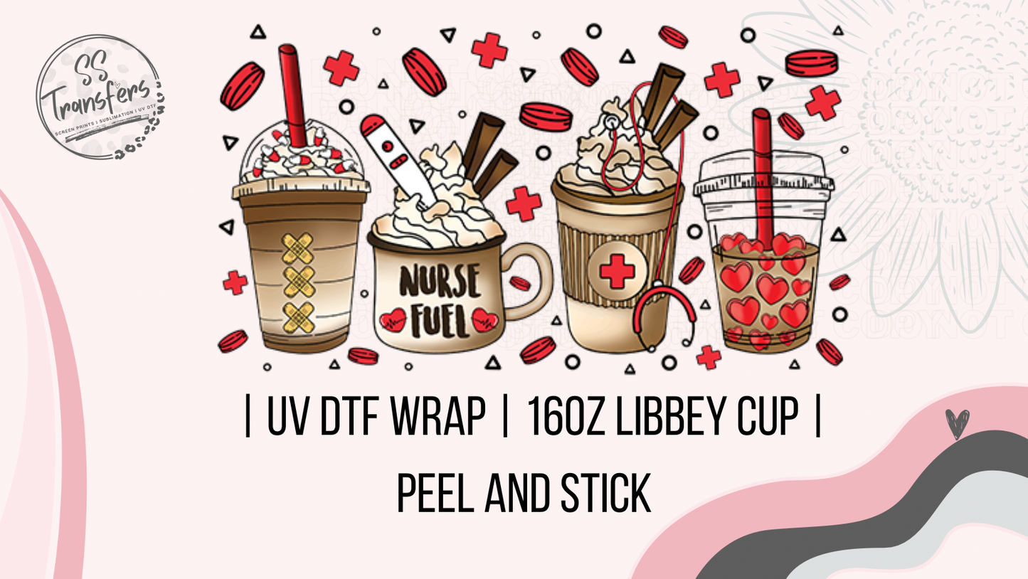 Nurse Fuel Coffee Cups Libbey UV Wrap