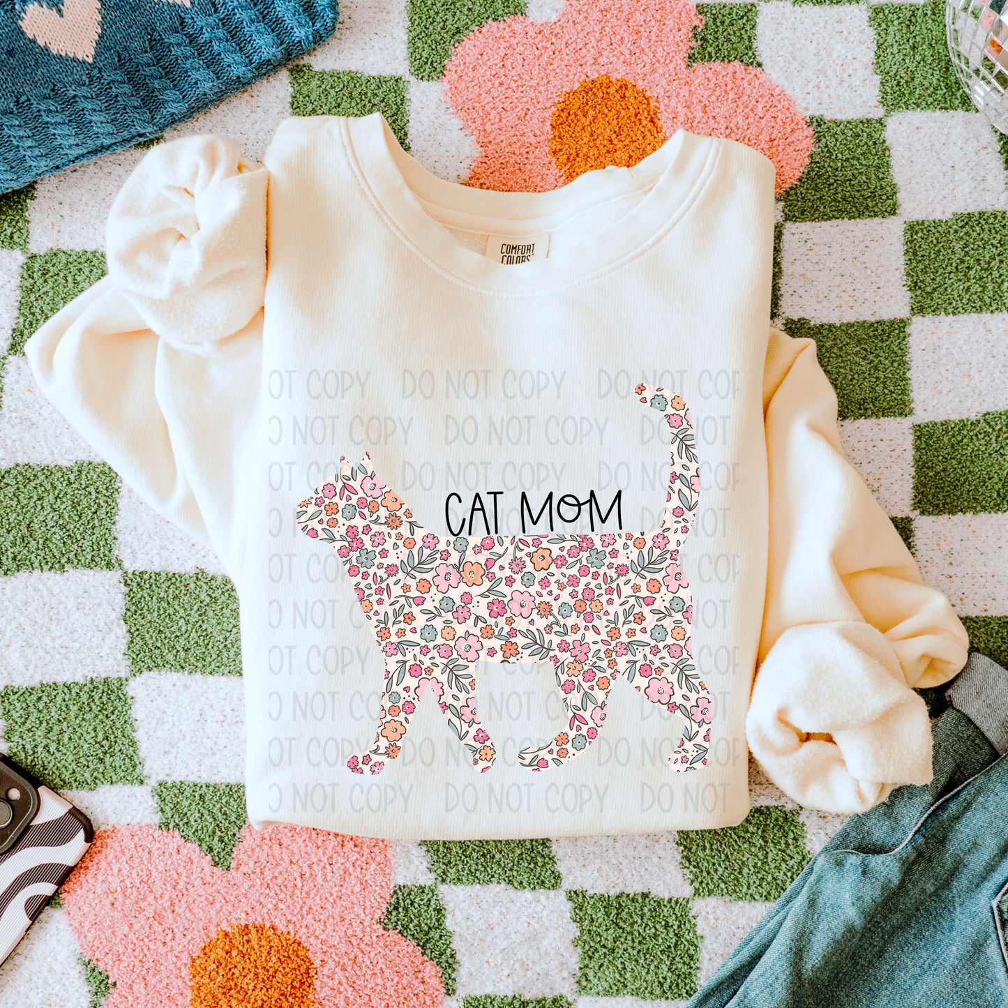 Cat Mom Floral (Multiple Choices) DTF Transfer