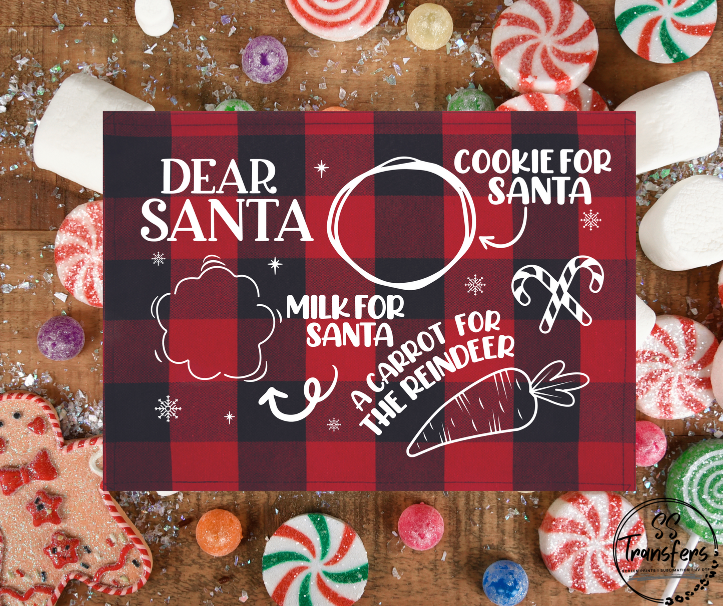 Dear Santa Mat Screen Print Transfer