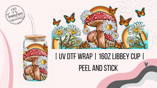 Mushrooms, Flowers, Butterflies Libbey UV Wrap