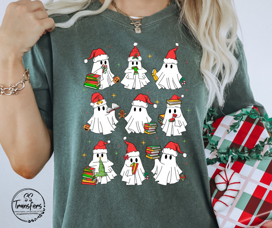 Bookish Christmas Ghosties DTF Transfer